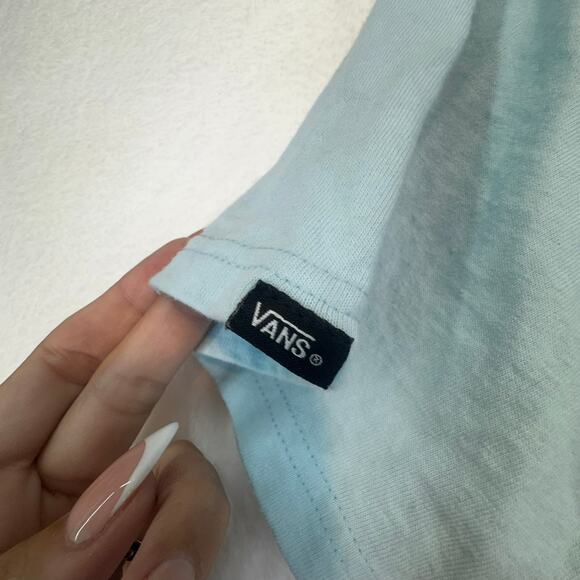 VANS Men's Short Sleeve Graphic T-Shirt Size Small Powder Blue Apple Hard Core - Picture 7 of 7